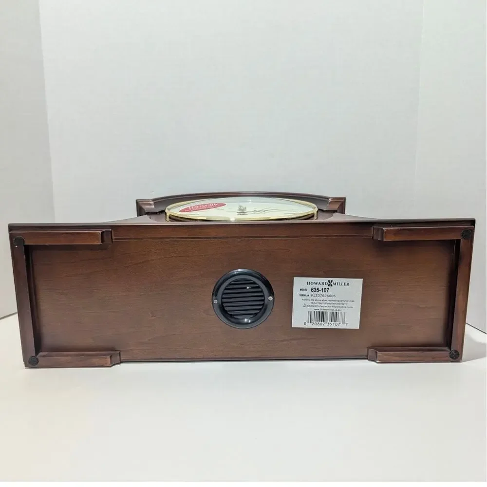 Howard Miller Three Chime Mantel Clock 635-107 Brown NEW WORKS Read